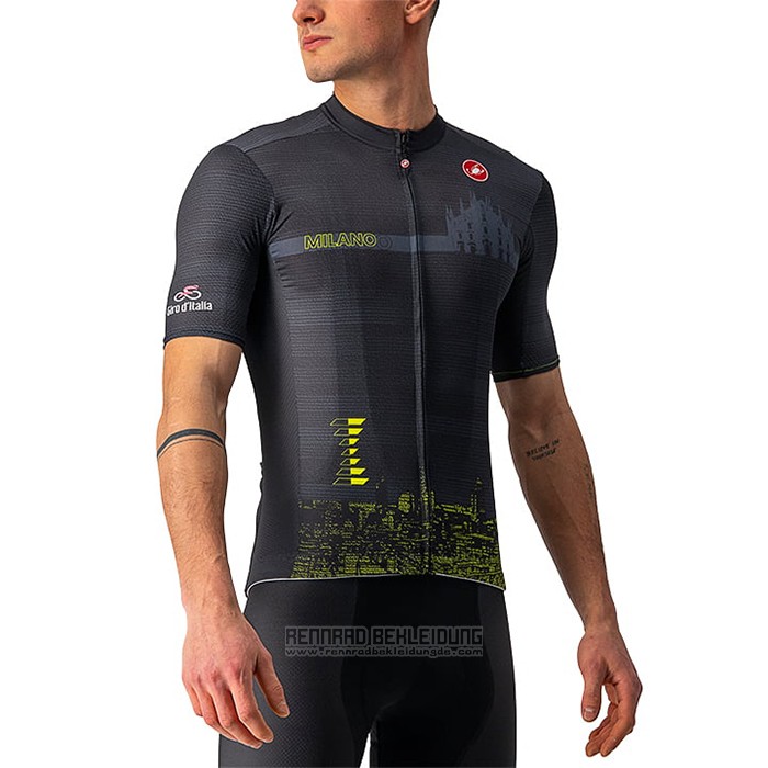 2021 Fahrradbekleidung Giro d'Italia Shwarz Trikot Kurzarm und Tragerhose